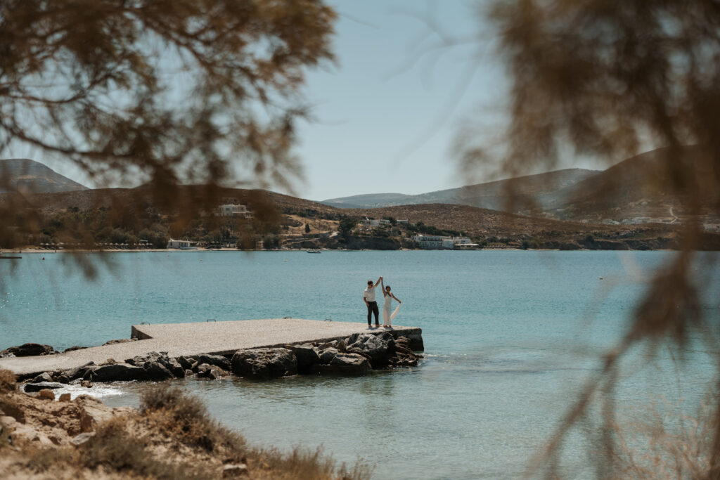 Couple eloped in Paros island Greece
