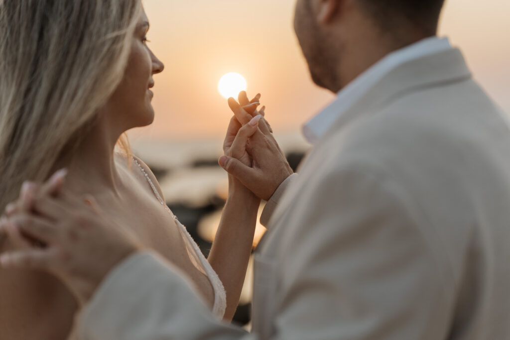 Sunset beach elopement photos in Preveza Greece