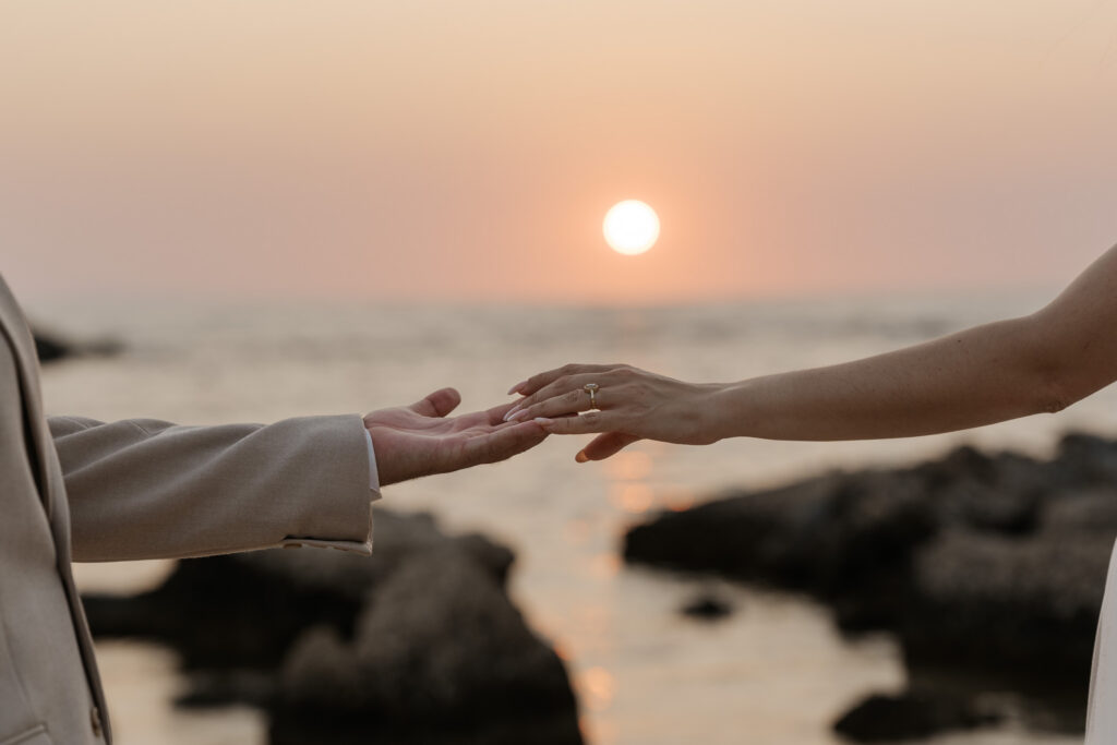 Sunset beach elopement photos in Preveza Greece